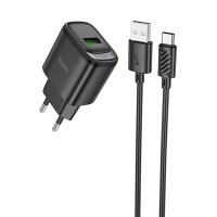 МЗП Hoco C140A Smart QC3.0 18W (1USB-A) + кабель USB to Type-C