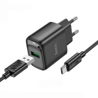 МЗП Hoco C140A Smart QC3.0 18W (1USB-A) + кабель USB to Type-C