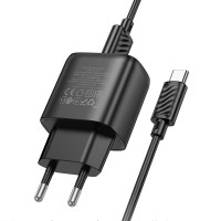МЗП Hoco C140A Smart QC3.0 18W (1USB-A) + кабель USB to Type-C