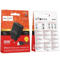 МЗП Hoco CS92A Leader QC3.0 18W (1USB-A) + кабель USB to MicroUSB