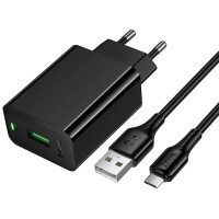 МЗП Hoco CS92A Leader QC3.0 18W (1USB-A) + кабель USB to MicroUSB