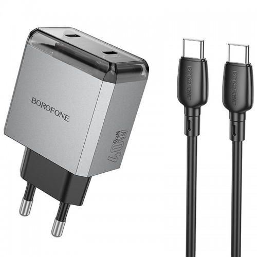 Купити МЗП Borofone BN21 Lena PD40W+QC3.0 (2USB-C) + кабель Type-C to Type-C