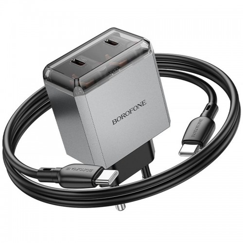 Купити МЗП Borofone BN21 Lena PD40W+QC3.0 (2USB-C) + кабель Type-C to Type-C