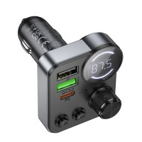 АЗП FM модулятор Hoco E86 Alegria PD30W+QC3.0 total 48W (2USB-A/1C)