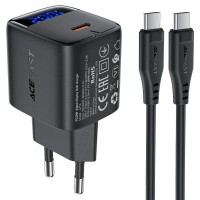 МЗП Acefast A113 PD20W GaN (1USB-C) + кабель Type-C to Type-C