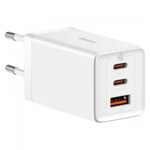 Купити МЗП Baseus GaN5 Pro PD65W+QC3.0 (1USB-A/2C) + кабель Type-C to Type-C (CCGP12020)