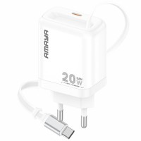 МЗП Amaya E220S PD20W GaN (1USB-C) + Retractable Cable Type-C