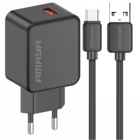 МЗП Amaya E111U QC3.0 18W (1USB-A) + кабель USB to Type-C