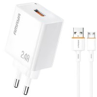 МЗП Amaya E79D 2.4A (1USB-A) + кабель USB to MicroUSB