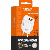 МЗП Amaya E43D PD20W (1USB-A/1C) + кабель USB to Type-C