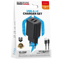 МЗП Borofone BAS81A Star 10.5W (2USB-A) + кабель USB to MicroUSB