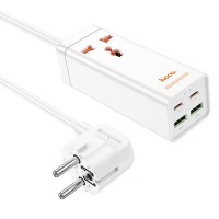 Подовжувач Hoco AC10A Talent PD65W+QC3.0 (2USB-A/2C/1xSocket) (1.5m)