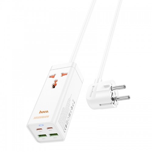 Купити Подовжувач Hoco AC10A Talent PD65W+QC3.0 (2USB-A/2C/1xSocket) (1.5m)
