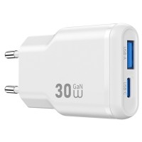 МЗП WIWU G033 Essen PD30W+QC3.0 GaN (1USB-A/1C)