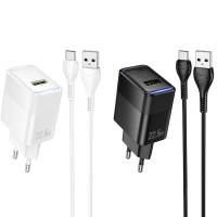 МЗП Hoco CS111A Lounge QC3.0 22.5W (1USB-A) + кабель USB to Type-C