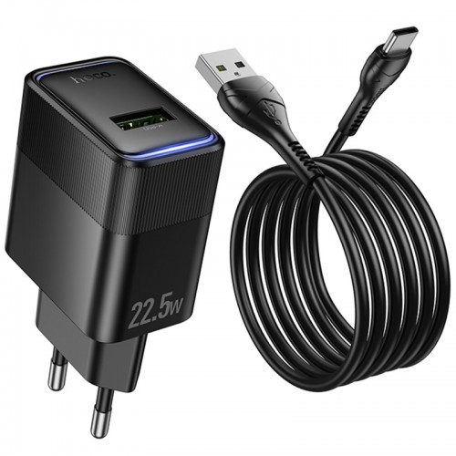Купити МЗП Hoco CS111A Lounge QC3.0 22.5W (1USB-A) + кабель USB to Type-C