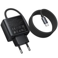 МЗП Hoco C164A New PD30W+QC3.0 (1USB-A/1C) + встроенный кабель Type-C