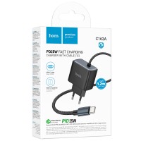 МЗП Hoco C163A New PD25W (1USB-C) + встроенный кабель Type-C