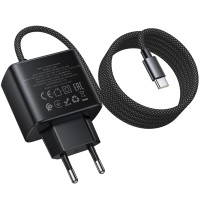 МЗП Hoco C163A New PD25W (1USB-C) + встроенный кабель Type-C