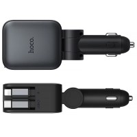 АЗП Hoco Z67A Triunfar PD45W+QC3.0 total 60W with retractable cables (1USB-A/2C/1L)