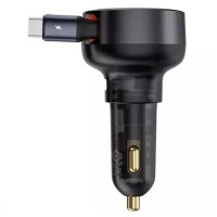 АЗП Baseus Enjoyment Pro PD60W with retractable cables (1USB-A/1C/1L) (C00057802111)