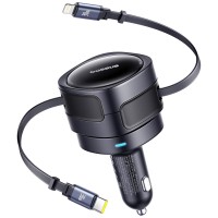 АЗП Baseus Enjoyment Max PD60W with retractable cables (1USB-C/1L) (C00035507121)