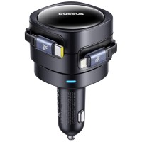 АЗП Baseus Enjoyment Max PD60W with retractable cables (1USB-C/1L) (C00035507121)