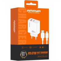 МЗП Amaya E72D PD67W+QC3.0 (1USB-A/1C) + кабель USB to Type-C