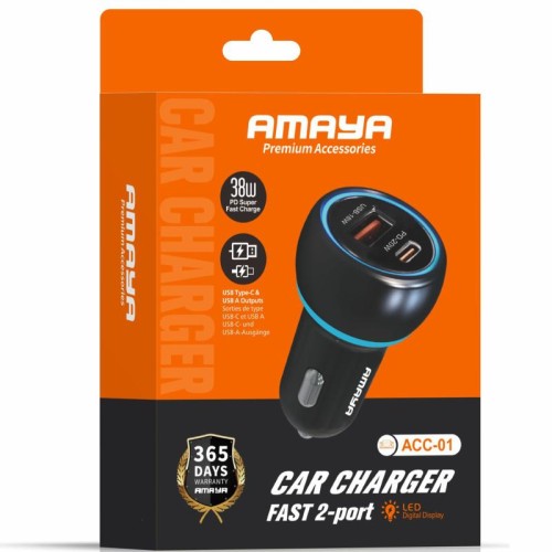 АЗУ Amaya ACC-01 PD20W+QC3.0 total 38W (1USB-A/1C)