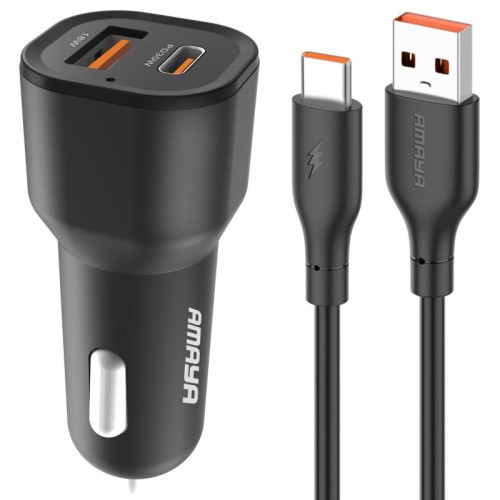 АЗУ Amaya ACC-06 PD30W+QC3.0 total 48W (1USB-A/1C) + кабель USB to Type-C