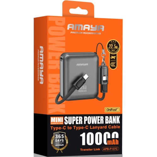 Портативное ЗУ Power Bank Amaya F137C PD22.5W with cable 10000 mAh