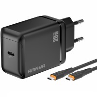 МЗП Amaya E218S PD20W+QC3.0 (1USB-C) + кабель Type-C to Type-C