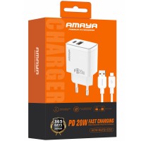 МЗП Amaya E67D PD20W+QC3.0 (1USB-A/1C) + кабель USB to Type-C