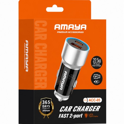 АЗУ Amaya ACC-05 PD22.5W+QC3.0 total 37.5W (1USB-A/1C)