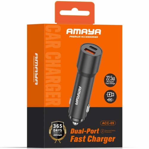 АЗУ Amaya ACC-09 PD22.5W+QC3.0 total 40.5W (1USB-A/1C)