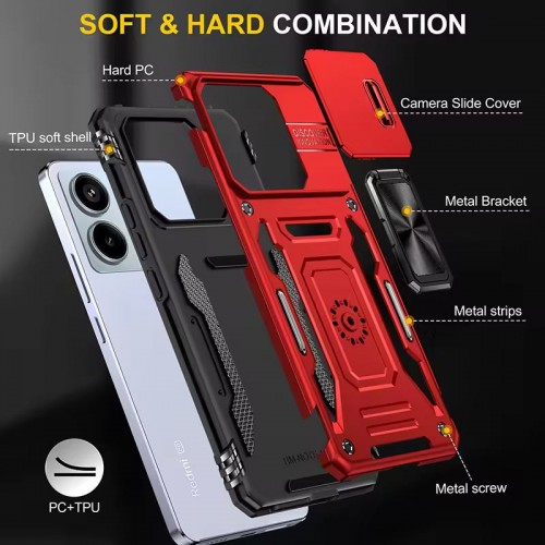 Купити Ударостійкий чохол Camshield Army Ring для Xiaomi Redmi Note 13 4G Купити Ударостійкий чохол Camshield Army Ring для Xiaomi Redmi Note 13 4G