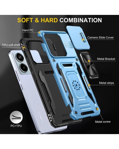 Купить Ударопрочный чехол Camshield Army Ring для Xiaomi Redmi Note 13 Pro 4G / 14s / Poco M6 Pro 4G