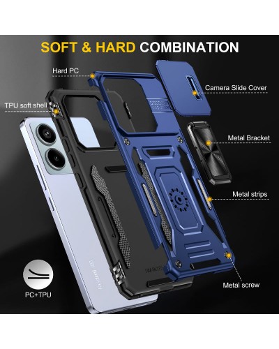 Купить Ударопрочный чехол Camshield Army Ring для Xiaomi Redmi Note 13 Pro 4G / 14s / Poco M6 Pro 4G