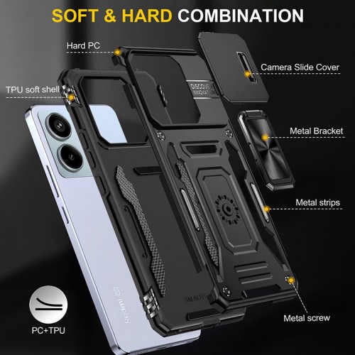 Купить Ударопрочный чехол Camshield Army Ring для Xiaomi Poco X6 / Note 13 Pro 5G Купить Ударопрочный чехол Camshield Army Ring для Xiaomi Poco X6 / Note 13 Pro 5G