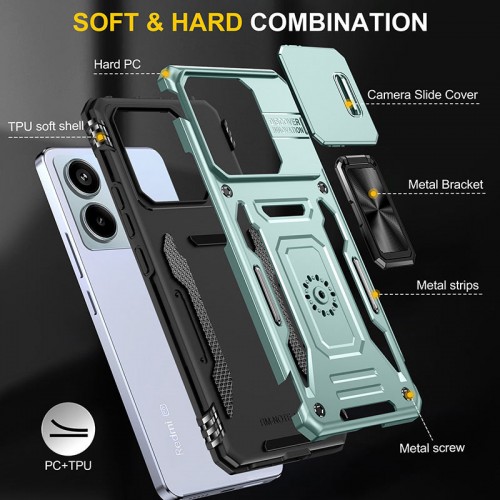 Купить Ударопрочный чехол Camshield Army Ring для Xiaomi Poco X6 Pro Купить Ударопрочный чехол Camshield Army Ring для Xiaomi Poco X6 Pro