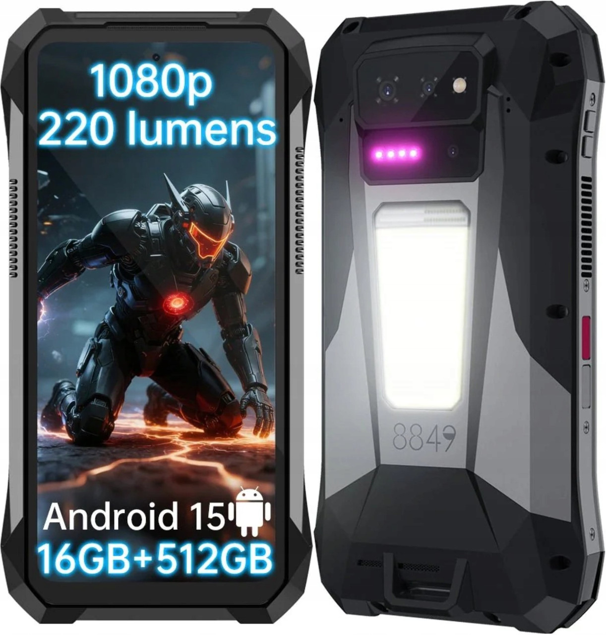 Купити Unihertz 8849 TANK X 5G 16/512GB Black (HD ПРОЕКТОР + ПРОЖЕКТОР) Гарантія 1 Рік