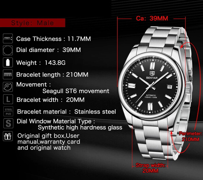 Купити Benyar Automatic Leather, 2 ремінці