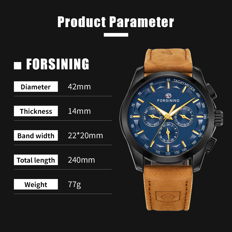 Купити Forsining Walker Limited Blue & Black, 2 ремінці