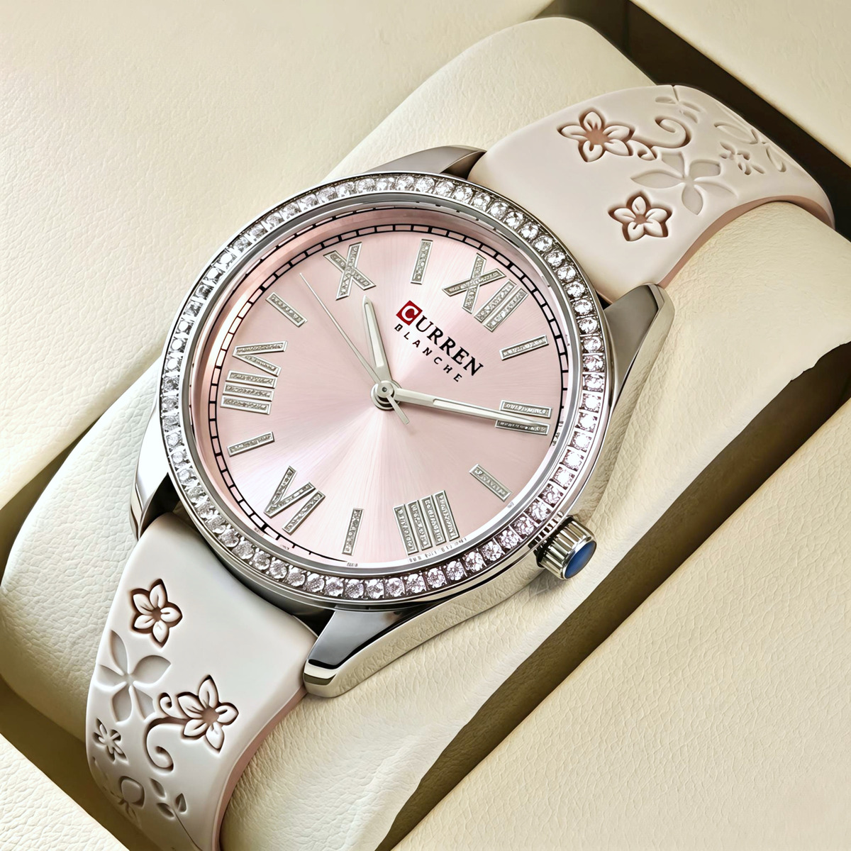 Купити Curren Silvia Beige Flower, 2 ремінці