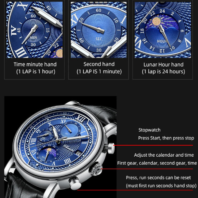 Купити Chenxi Patek Steel Black, 2 ремінці