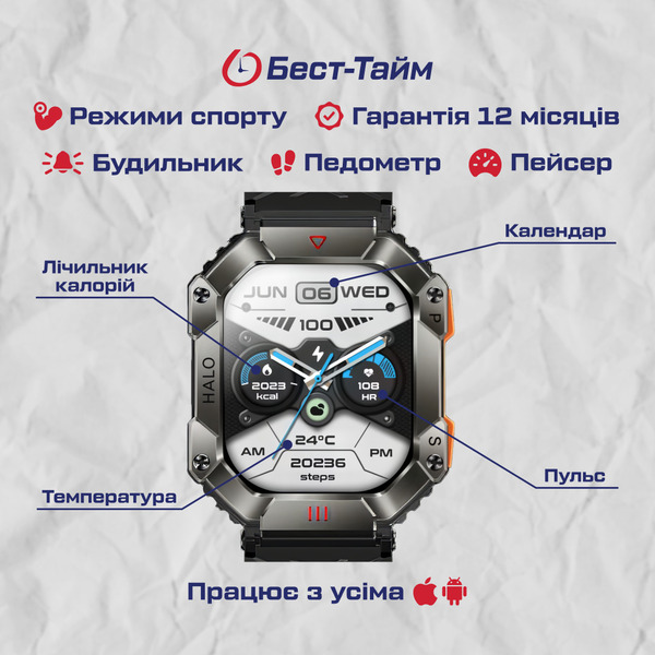 Купити Smart Racer K+ Blue з компасом, 3 ремінці