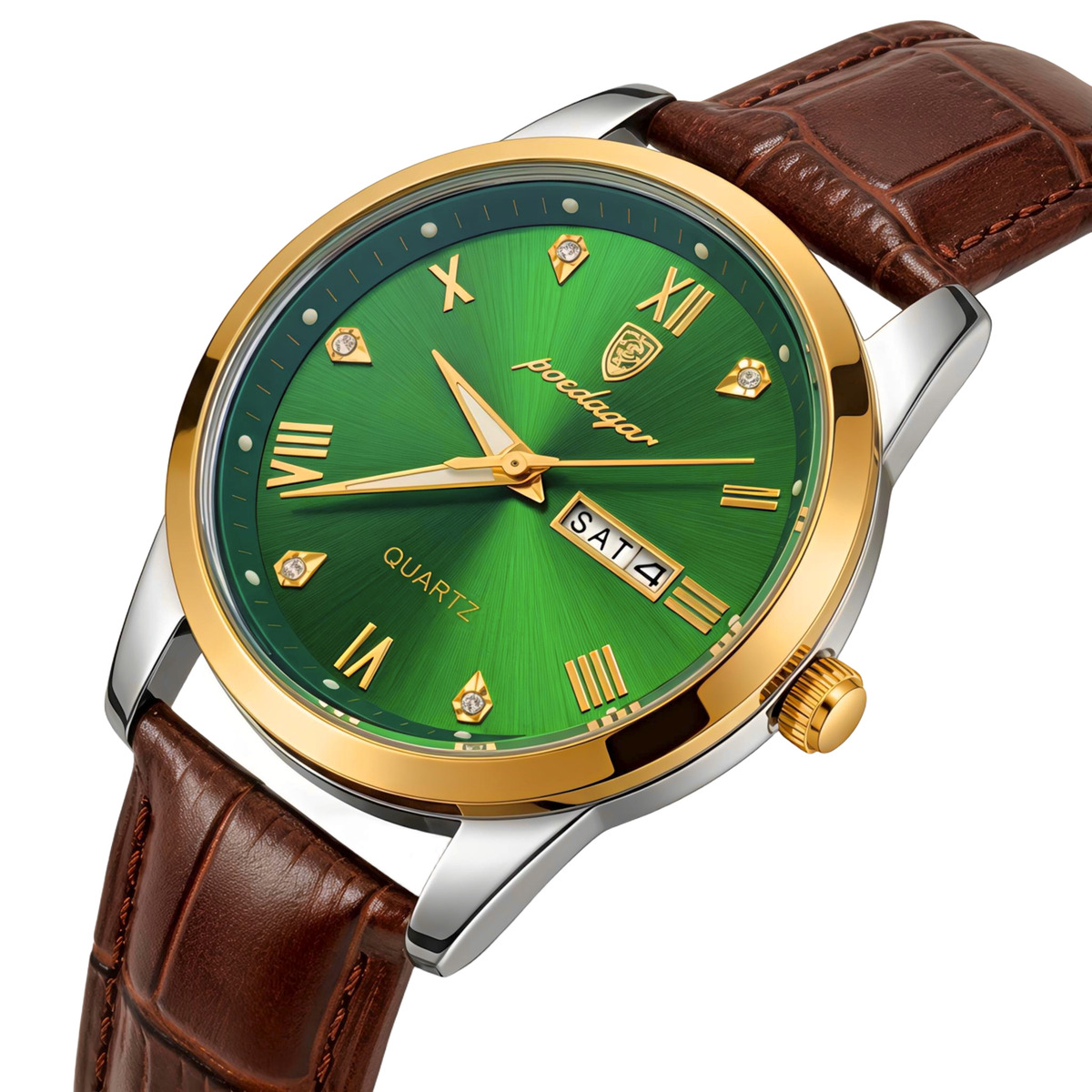 Poedagar Omega Leather Brown, 2 ремінці