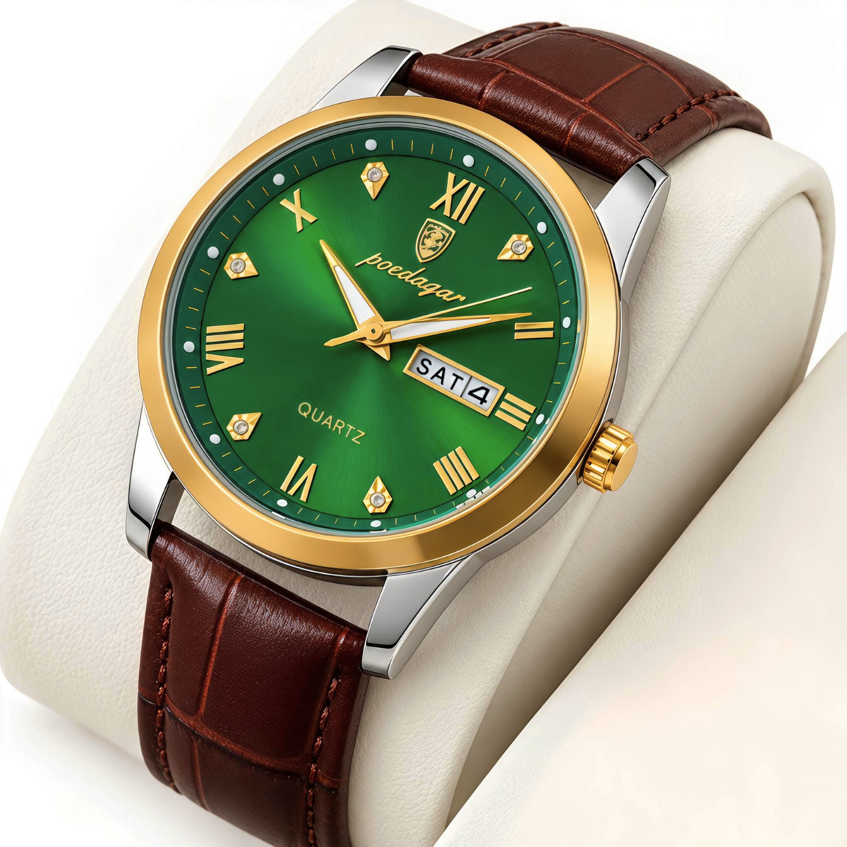 Купити Poedagar Omega Leather Brown, 2 ремінці