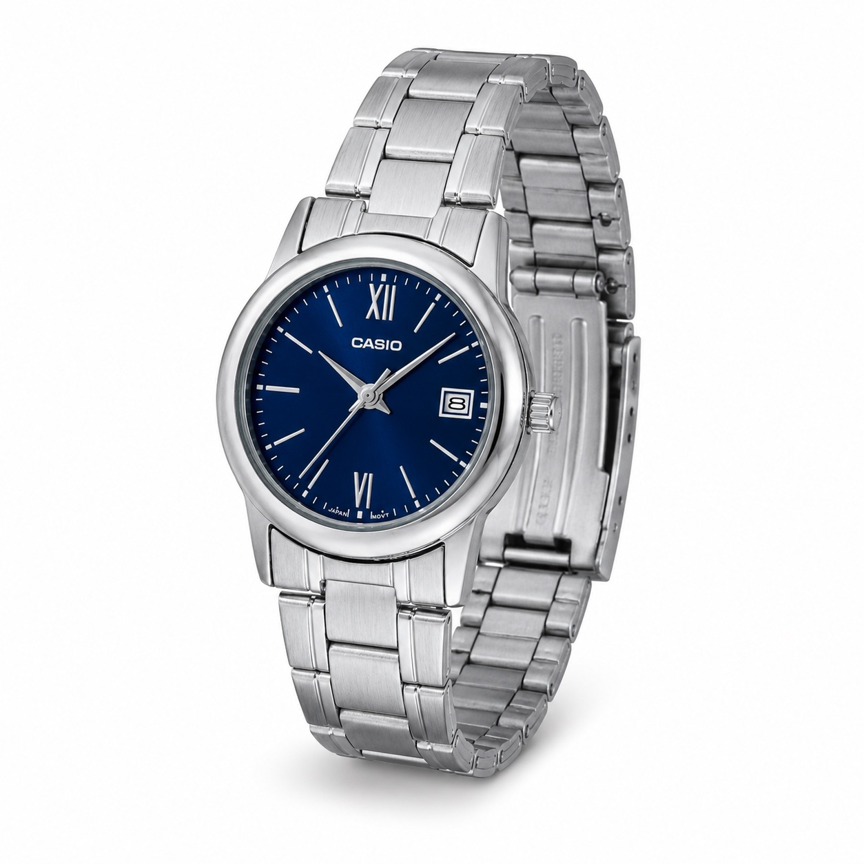 Купити Жіночий годинник Casio LTP-V002D-2B3 Original з синім циферблатом та датою