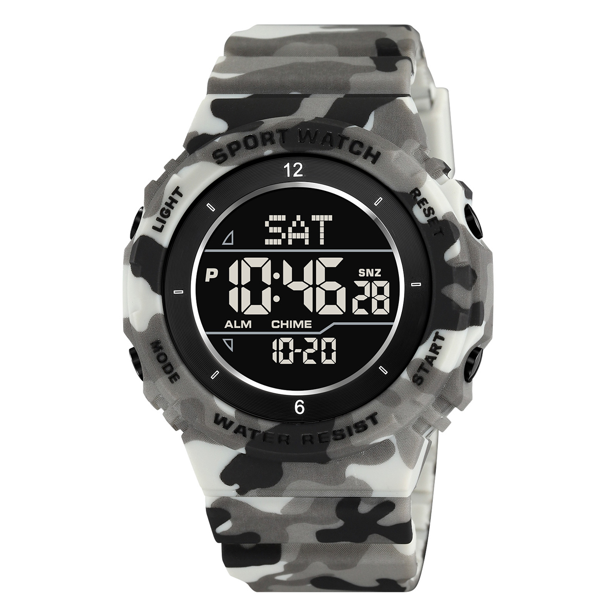Купити Чоловічий спортивний годинник Skmei 2400CMGY Camo Grey з електронним циферблатом та камуфляжним дизайном